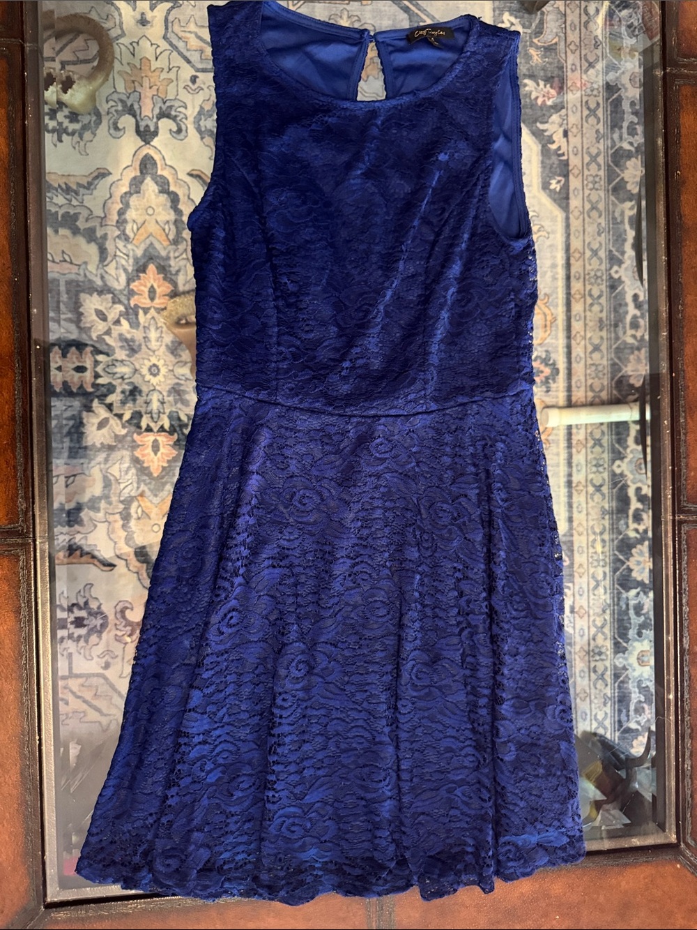 City Triangles Royal Blue Lace Fit & Flare Dress